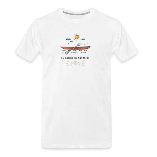 Kayak •  Organic T-Shirt #CAWildfireRelief - white