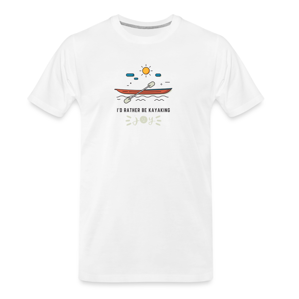 Kayak •  Organic T-Shirt #CAWildfireRelief - white