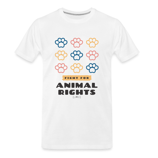 Animal Rights •  Organic T-Shirt #AnimalRescue - white