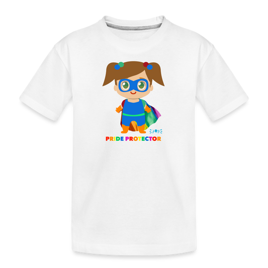 Pride Protector •  Kids Organic T-Shirt #LGBTQRights - white