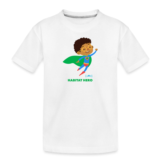 Habitat Hero •  Kids Organic T-Shirt #CAWildfireRelief - white