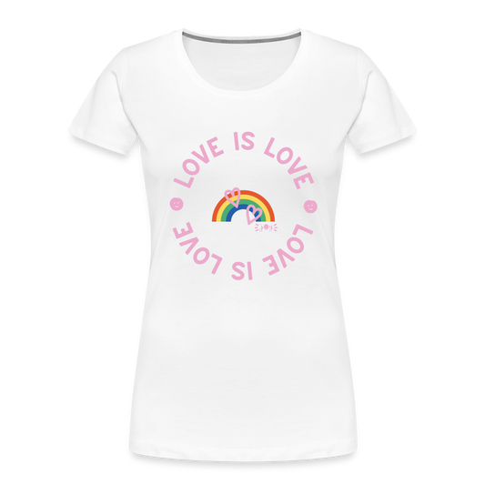 Love is Love •  Tailored-Fit Organic T-Shirt  #LGBTQRights - white