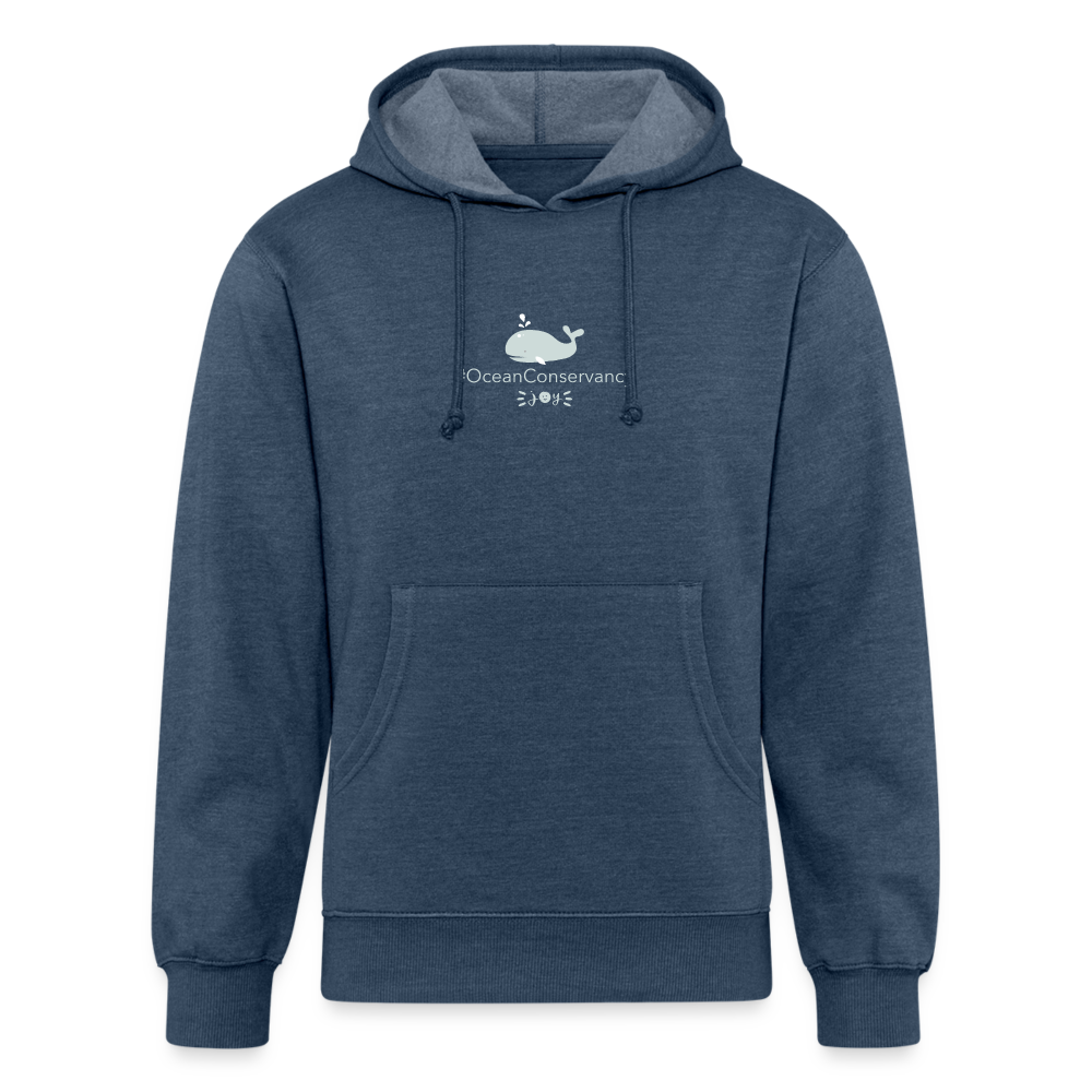 Whale •  Adult Eco Hoodie #OceanConservancy - heather navy