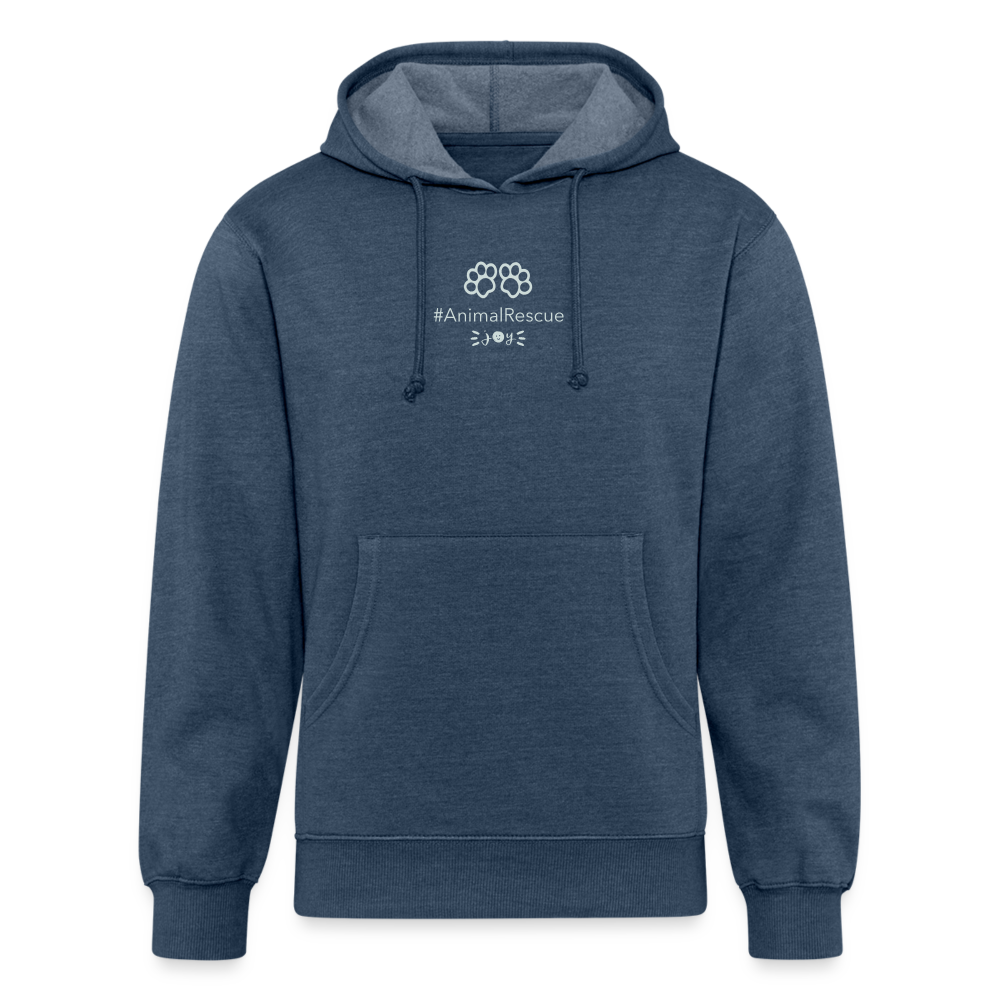 Paw Prints •  Adult Eco Hoodie #AnimalRescue - heather navy