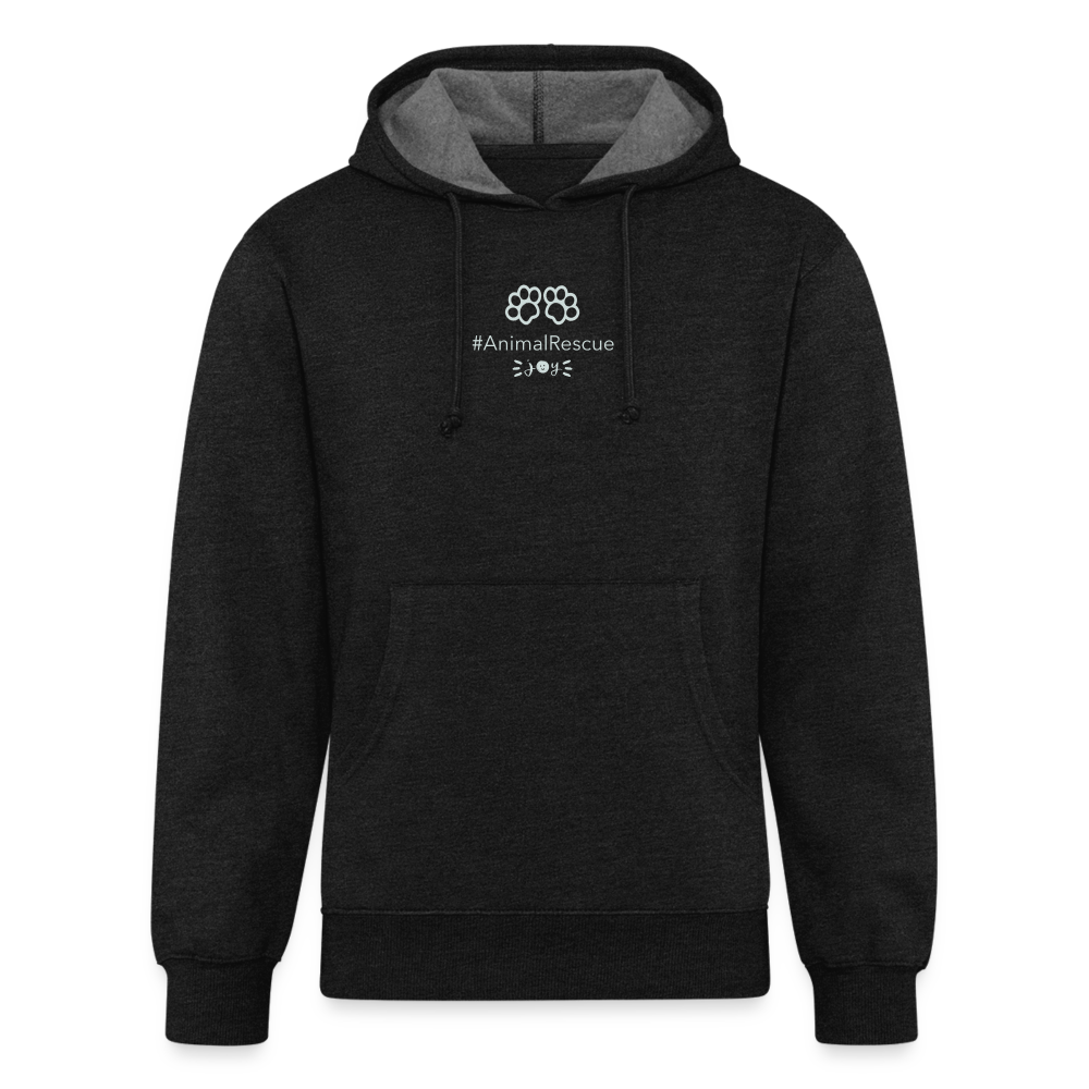 Paw Prints •  Adult Eco Hoodie #AnimalRescue - charcoal grey