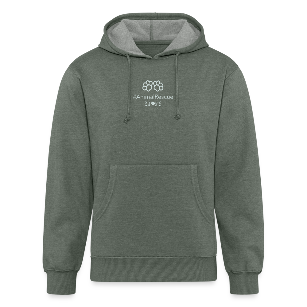 Paw Prints •  Adult Eco Hoodie #AnimalRescue - heather military green