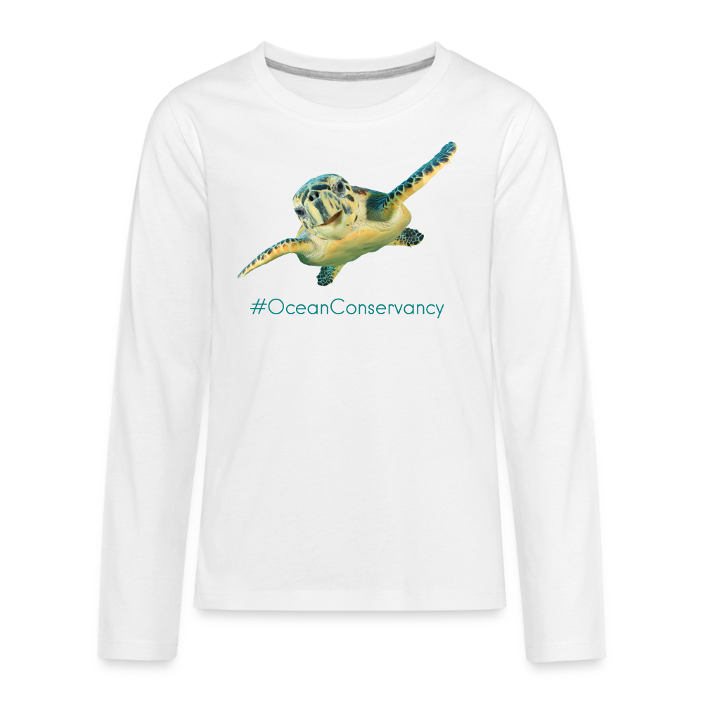 Sea Turtle •  kids' Premium Long Sleeve T-Shirt #OceanConservancy - white