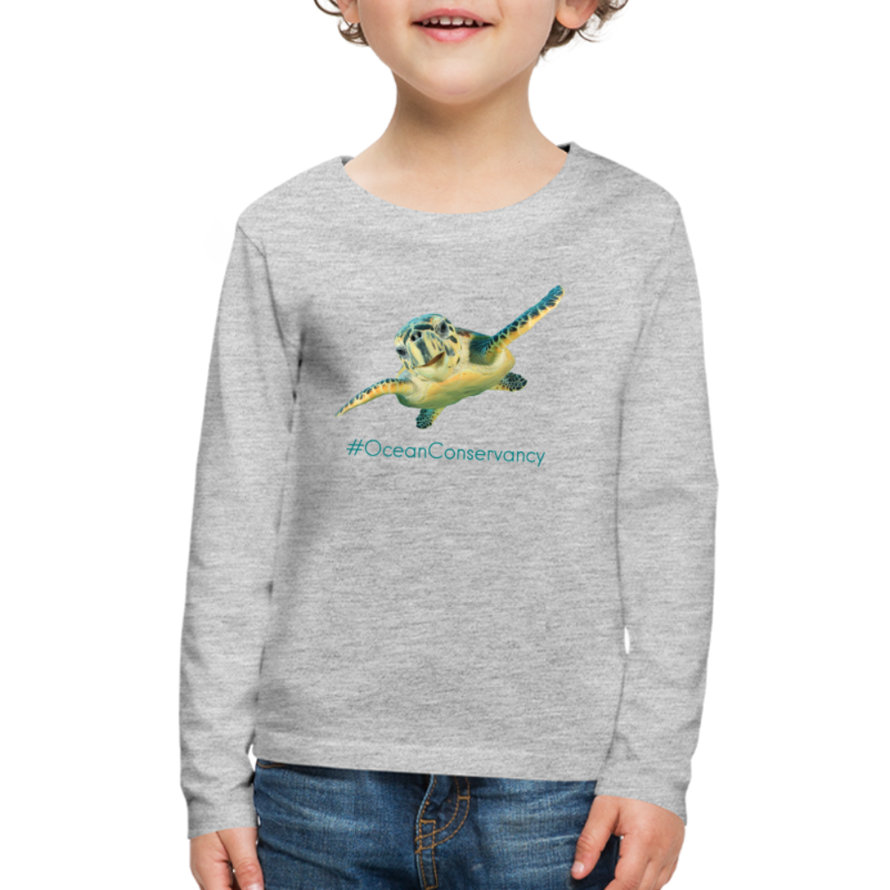 Sea Turtle •  kids' Premium Long Sleeve T-Shirt #OceanConservancy - heather gray