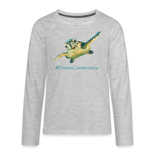 Sea Turtle •  kids' Premium Long Sleeve T-Shirt #OceanConservancy - heather gray