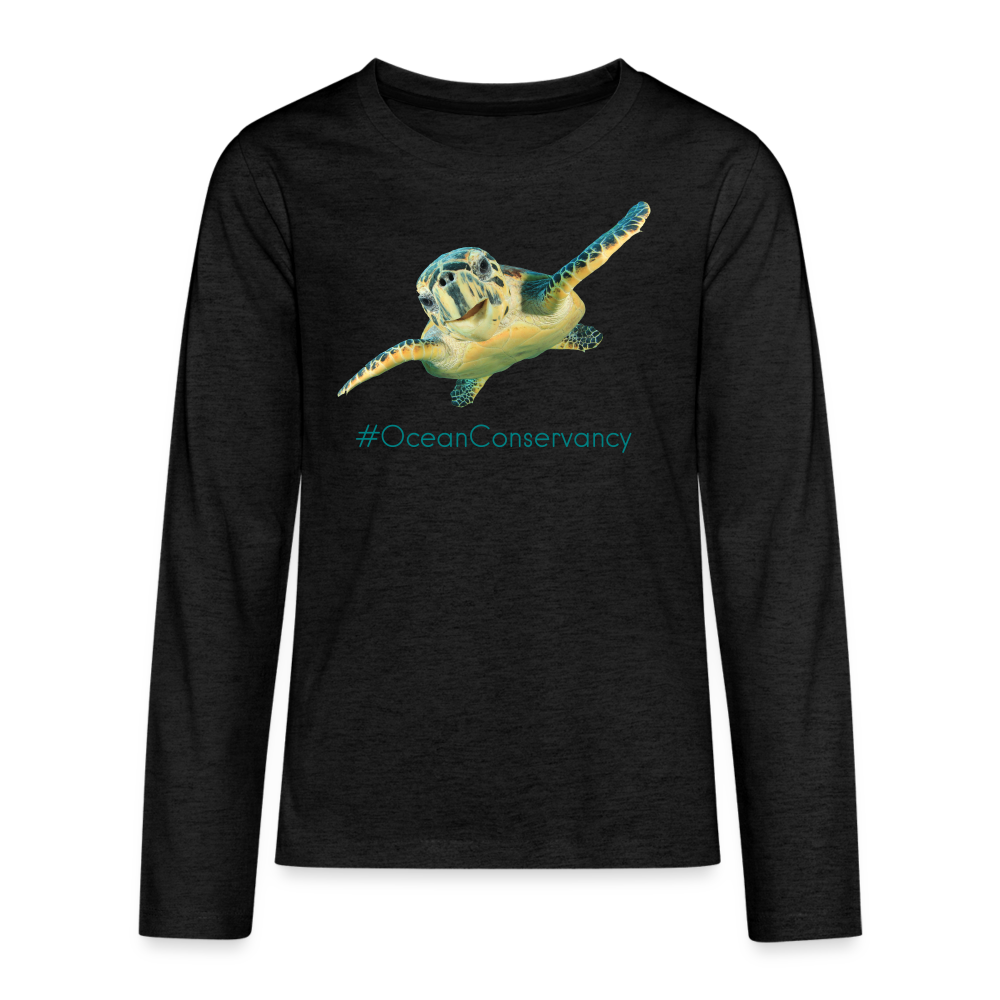 Sea Turtle •  kids' Premium Long Sleeve T-Shirt #OceanConservancy - charcoal grey