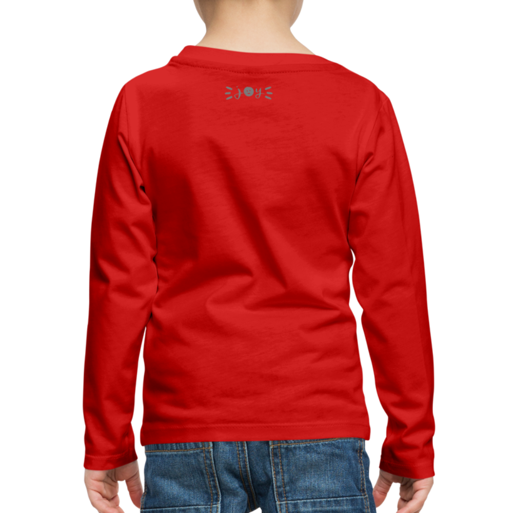 Mountain Lion •  kids' Premium Long Sleeve T-Shirt #CAWildfireRelief - red