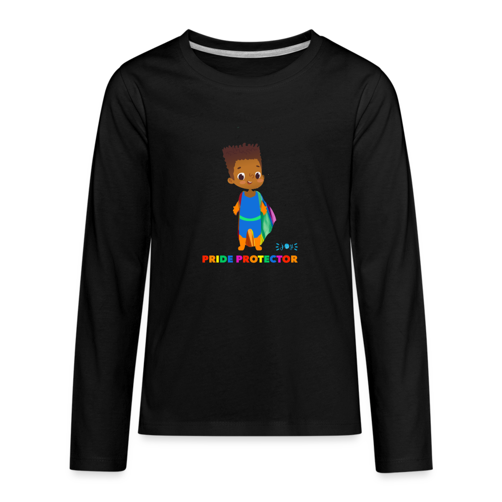 Pride Protector •  Kids Premium Long Sleeve T-Shirt -S3 #LGBTQRights - black