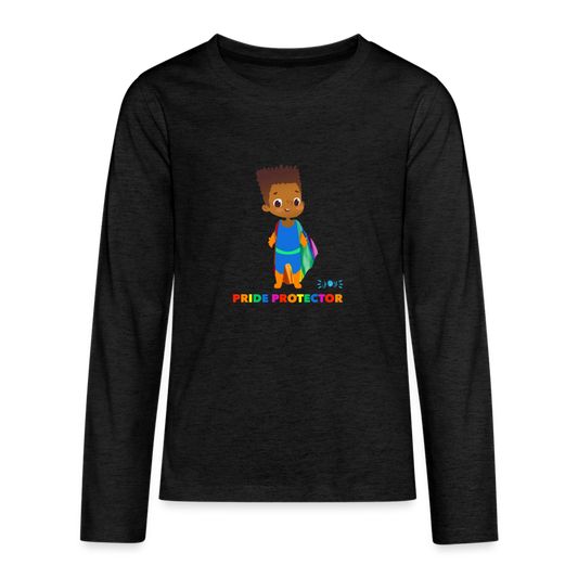 Pride Protector •  Kids Premium Long Sleeve T-Shirt -S3 #LGBTQRights - charcoal grey