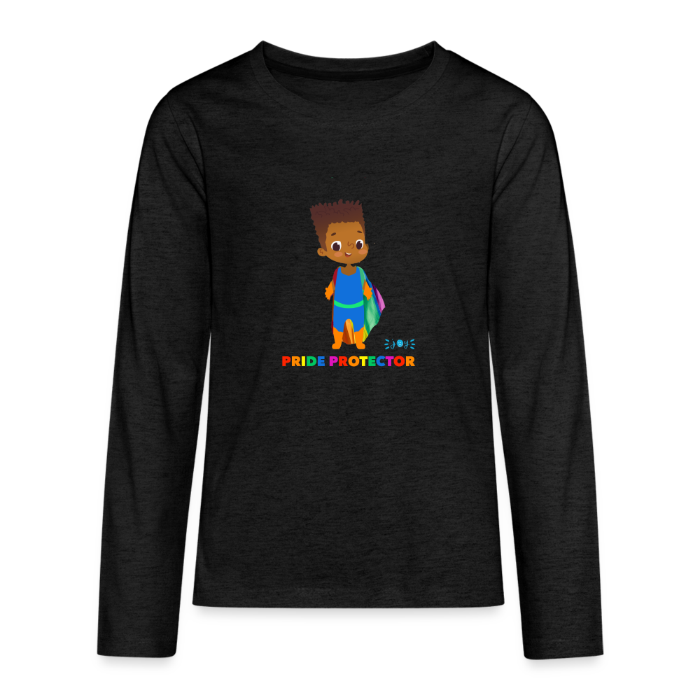 Pride Protector •  Kids Premium Long Sleeve T-Shirt -S3 #LGBTQRights - charcoal grey