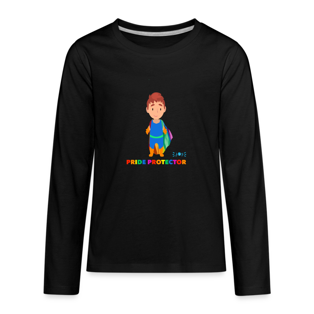 Pride Protector •  Kids Premium Long Sleeve T-Shirt -S4 #LGBTQRights - black