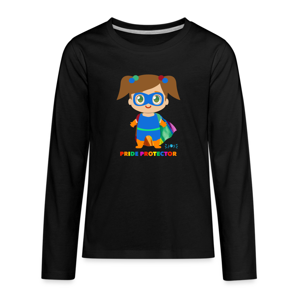 Pride Protector •  Kids Premium Long Sleeve T-Shirt -S1 #LGBTQRights - black