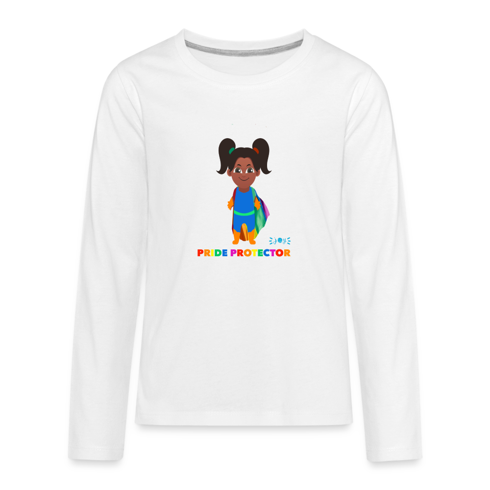 Pride Protector •  Kids Premium Long Sleeve T-Shirt -S2 #LGBTQRights - white