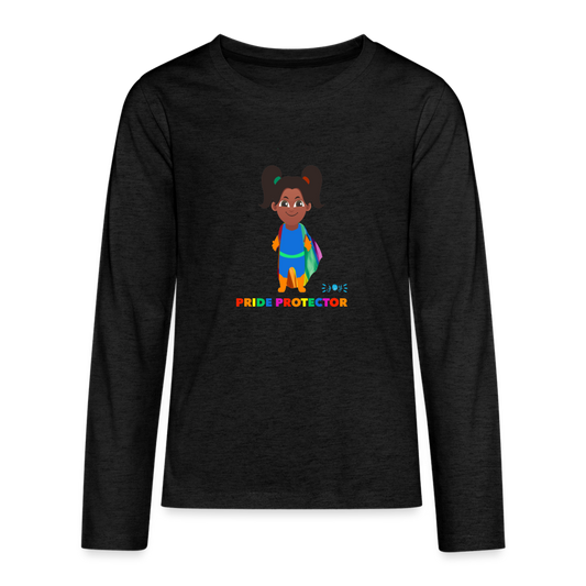 Pride Protector •  Kids Premium Long Sleeve T-Shirt -S2 #LGBTQRights - charcoal grey