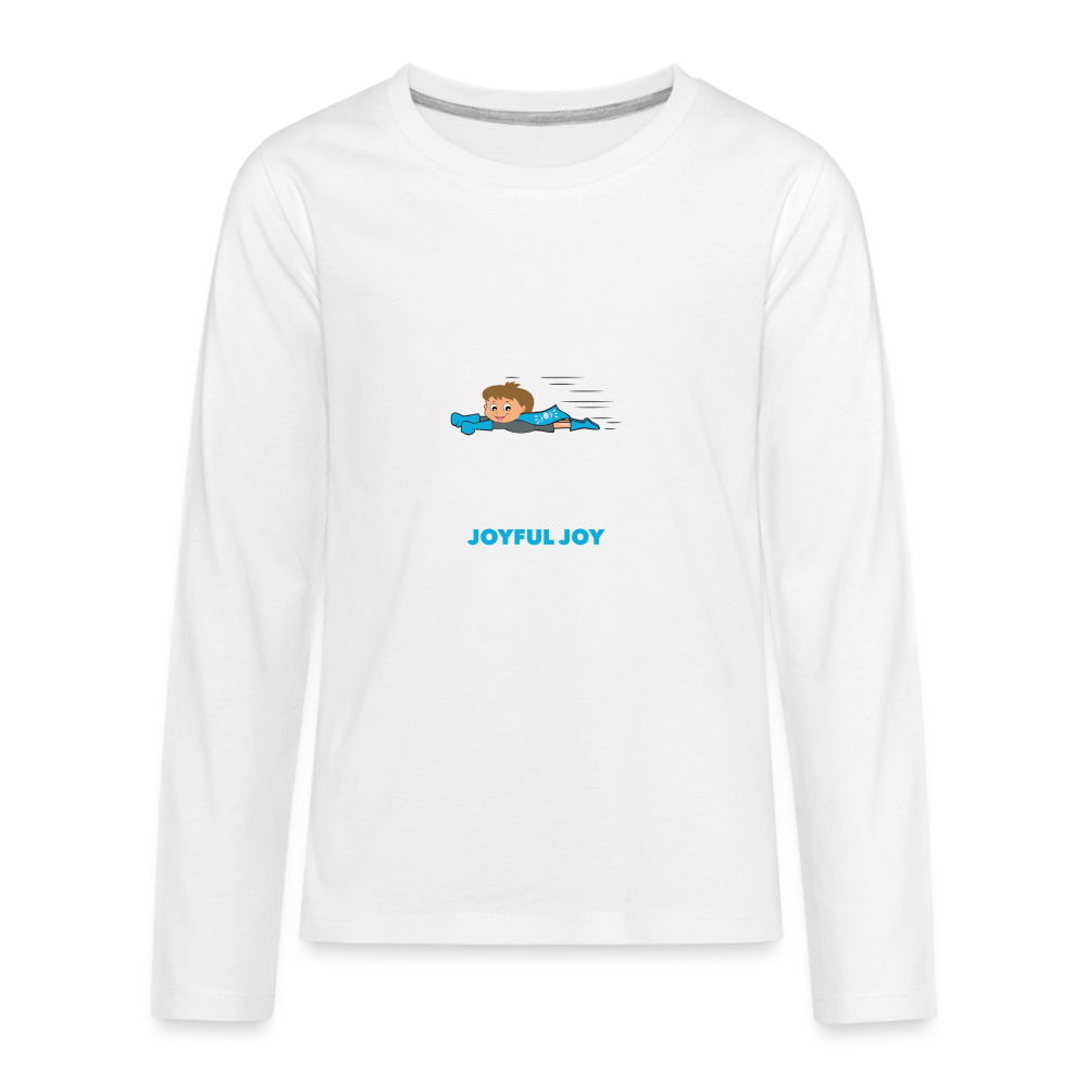 Joyful Joey •  Kids Premium Long Sleeve T-Shirt -S2 #JOY - white