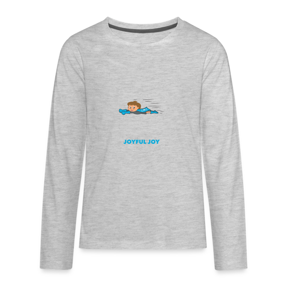 Joyful Joey •  Kids Premium Long Sleeve T-Shirt -S2 #JOY - heather gray