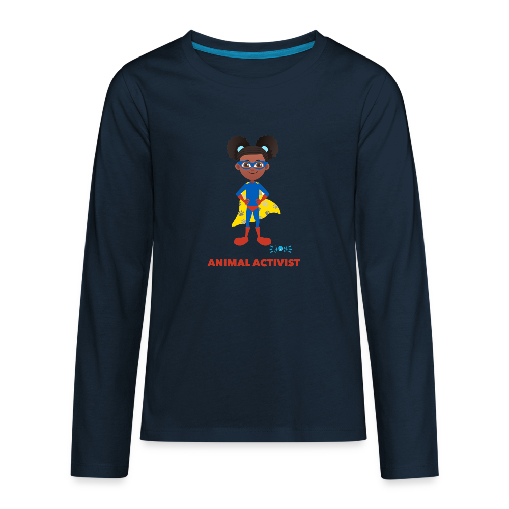 Animal Activist •  Kids Premium Long Sleeve T-Shirt -S1 #AnimalRescue - deep navy