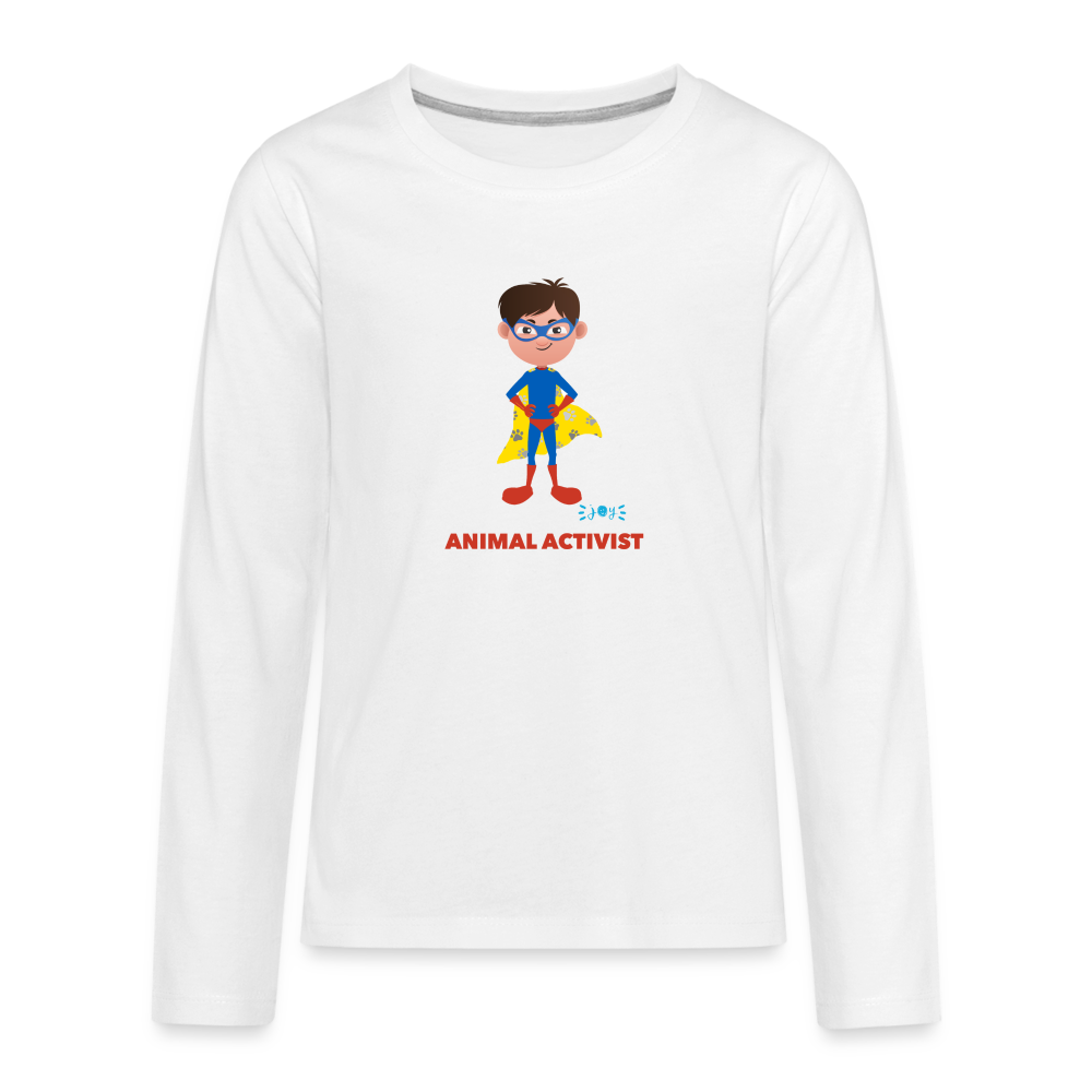 Animal Activist •  Kids Premium Long Sleeve T-Shirt -S4 #AnimalRescue - white