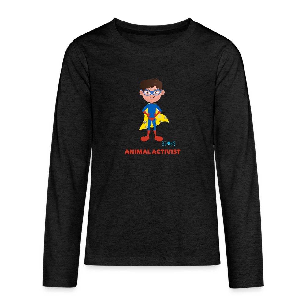 Animal Activist •  Kids Premium Long Sleeve T-Shirt -S4 #AnimalRescue - charcoal grey