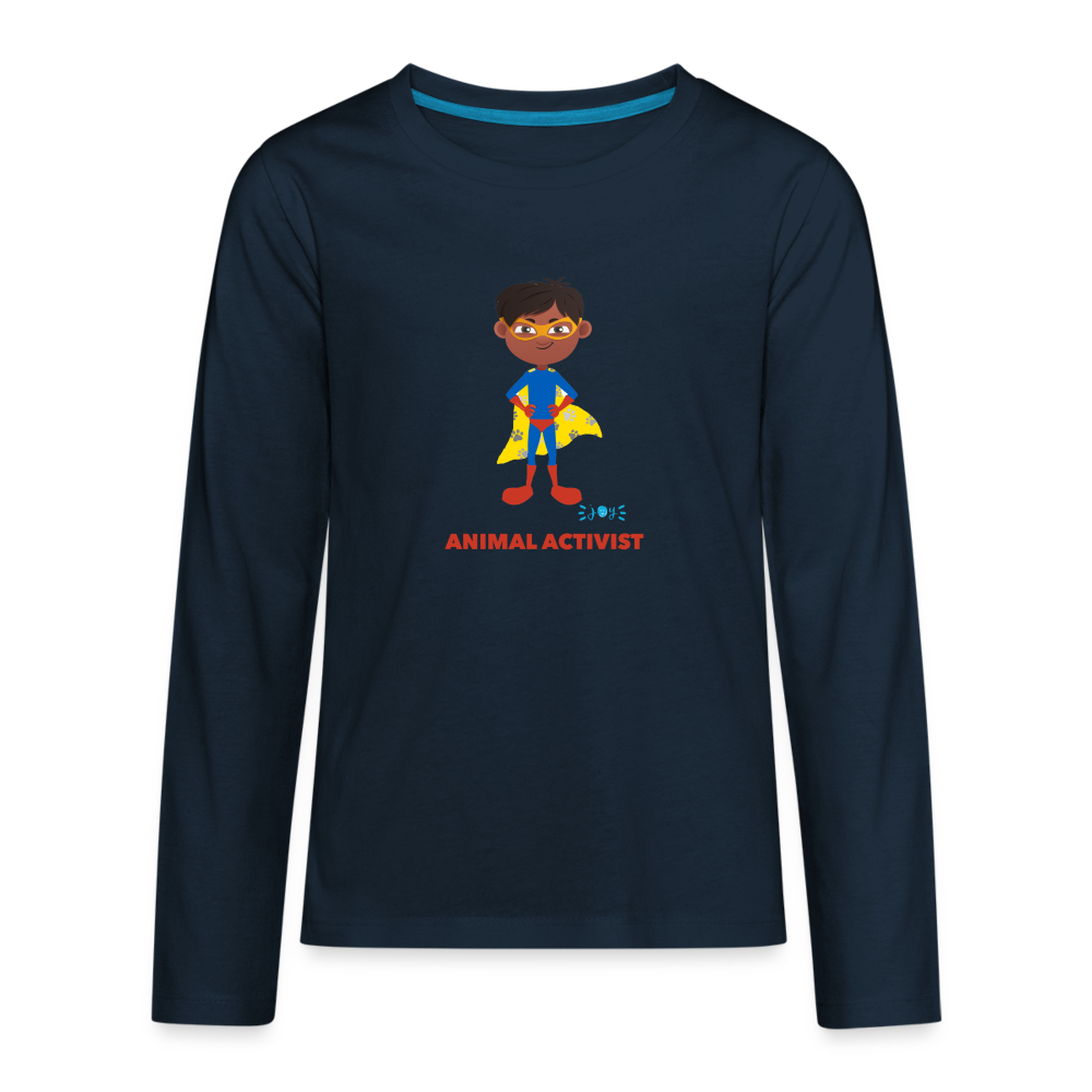 Animal Activist •  Kids Premium Long Sleeve T-Shirt -S3 #AnimalRescue - deep navy